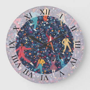 Yoga-Posen, Meditation, New-Age-Kunst Große Wanduhr