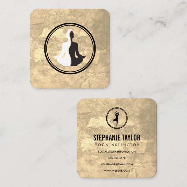 Yoga-Posen | Meditation Quadratische Visitenkarte (Vorne/Hinten)