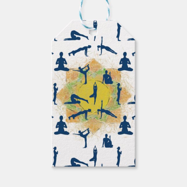 Yoga-Posen mit Zeichnend Lotus-Blume Geschenkanhänger (Vorderseite)