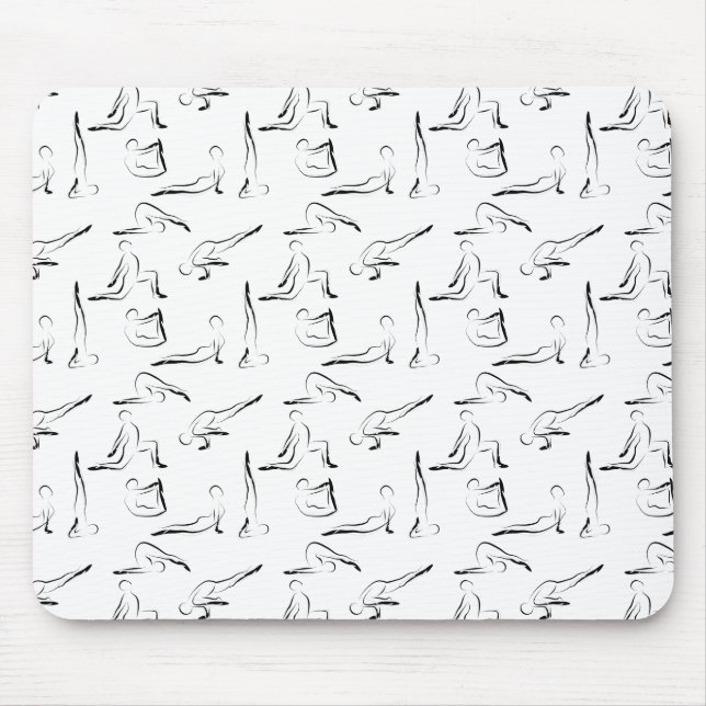 Yoga-Posen-Muster Mousepad (Vorne)