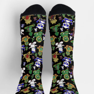 Yoga-Posen-Muster   Yoga-nahtloses Muster 45-Band Socken