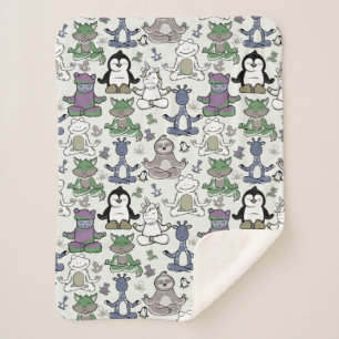 Yoga-Posen-Muster Yoga-nahtloses Muster 66 Sherpadecke