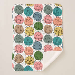 Yoga-Posen-Muster Yoga-nahtloses Muster 9 Sherpadecke