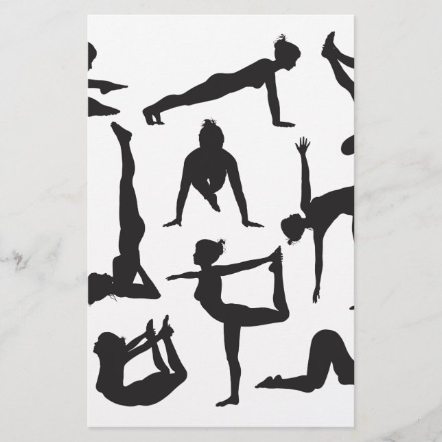 Yoga-Posen-Silhouetten (Vorderseite)