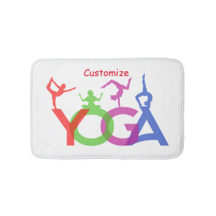 Yoga Posen Silhouetten Thunder_Cove Badematte