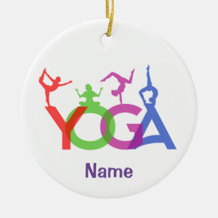 Yoga Posen Silhouetten Thunder_Cove Keramik Ornament