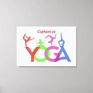 Yoga Posen Silhouetten Thunder_Cove Leinwanddruck