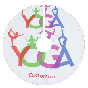 Yoga Posen Silhouetten Thunder_Cove Polyester Weihnachtsbaumdecke