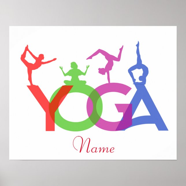 Yoga Posen Silhouetten Thunder_Cove Poster (Vorne)