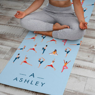 Yoga Posen Spaß & Niedlich Blue Personalisiert Yog Yogamatte