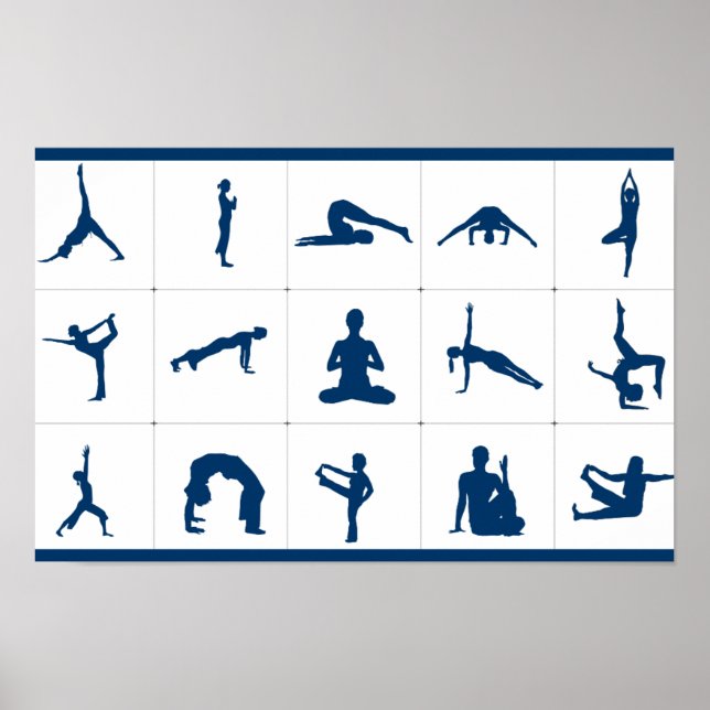 Yoga-Posen-Tree des Lebens, Lotus & More Chart Poster (Vorne)