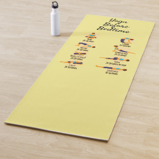 Yoga-Posen vor routinemäßigen Posen mit Zeiten Yogamatte