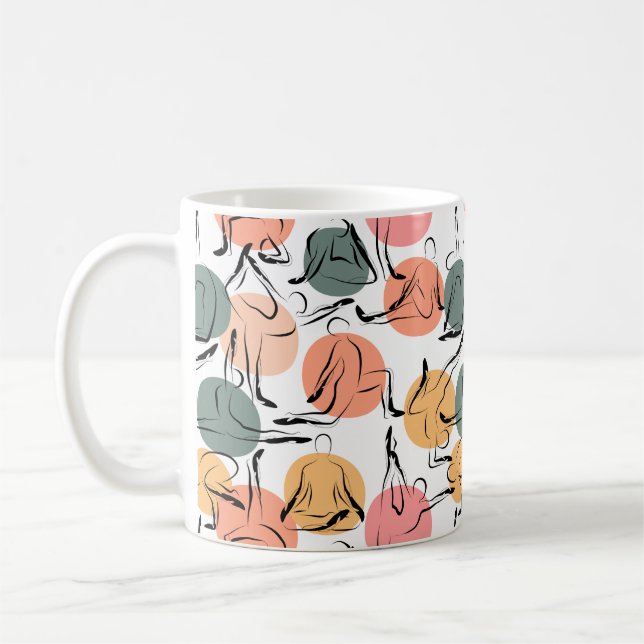 Yoga poses pattern | Yoga seamless pattern 13 Kaffeetasse (Links)