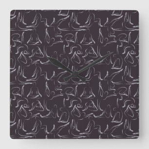 Yoga poses pattern   Yoga seamless pattern 15 Quadratische Wanduhr