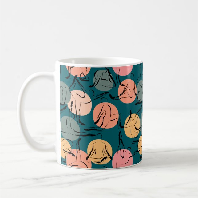 Yoga-Poses Yoga seamless pattern 23 Kaffeetasse (Links)