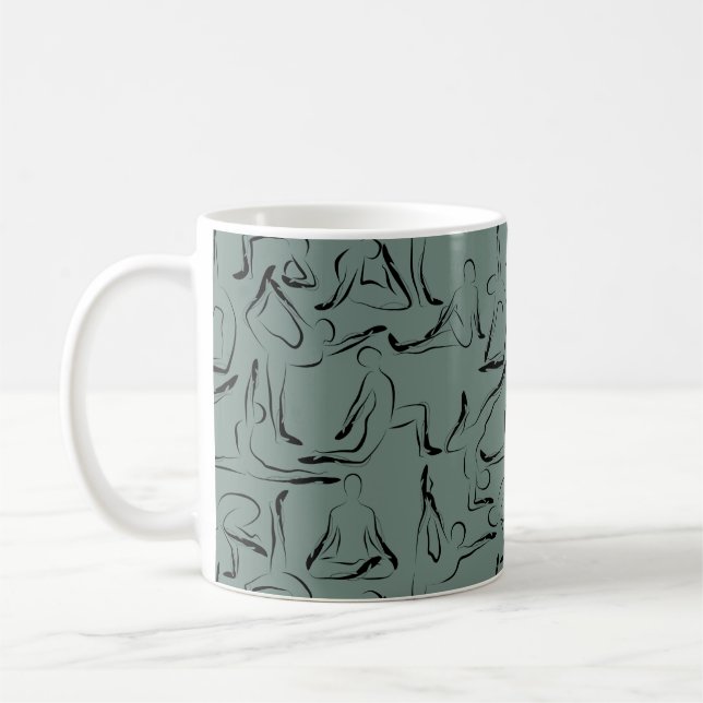Yoga-Poses Yoga seamless pattern 24 Kaffeetasse (Links)