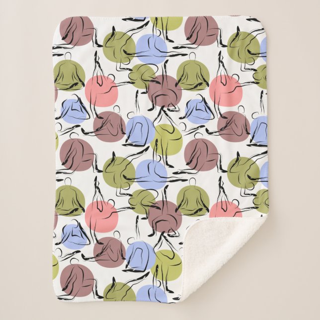 Yoga-Poses Yoga seamless pattern 25 Sherpadecke (Vorderseite)