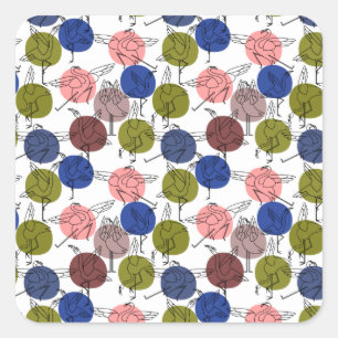 Yoga-Poses Yoga seamless pattern 34 Quadratischer Aufkleber