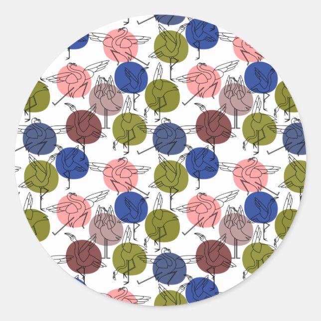 Yoga-Poses Yoga seamless pattern 34 Runder Aufkleber (Vorderseite)