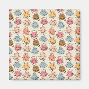 Yoga-Poses Yoga seamless pattern 42 Magnet