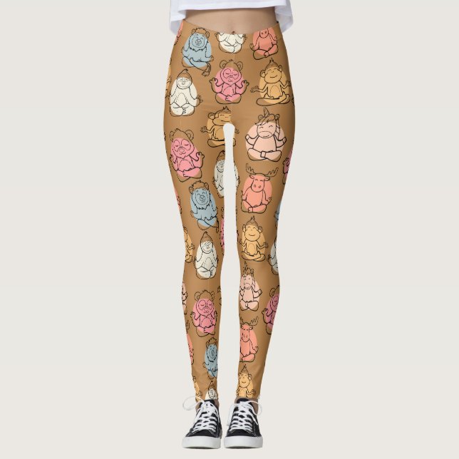 Yoga-Poses Yoga seamless pattern 43 Leggings (Vorderseite)