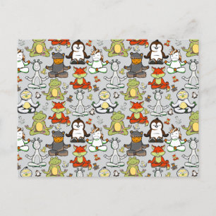Yoga-Poses Yoga seamless pattern 44 Postkarte