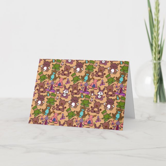 Yoga-Poses Yoga seamless pattern 50 Karte (Vorderseite)