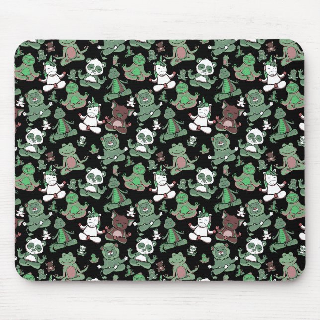Yoga-Poses Yoga seamless pattern 56 Mousepad (Vorne)