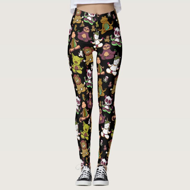 Yoga-Poses Yoga seamless pattern 57 Leggings (Vorderseite)