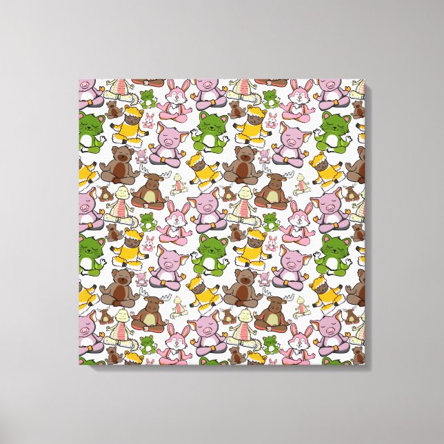 Yoga-Poses Yoga seamless pattern 58 Leinwanddruck (Vorderseite)