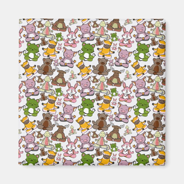 Yoga-Poses Yoga seamless pattern 58 Magnet (Vorne)
