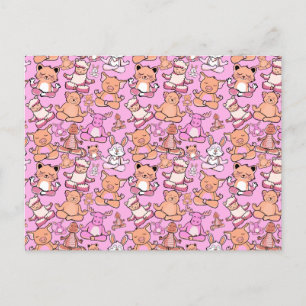 Yoga-Poses Yoga seamless pattern 59 Postkarte