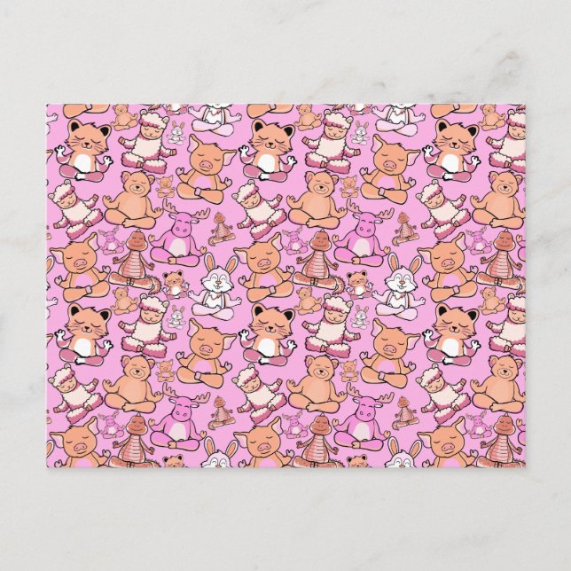 Yoga-Poses Yoga seamless pattern 59 Postkarte (Vorderseite)