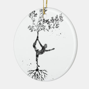 Yoga-Position Keramik Ornament