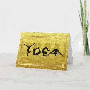 Yoga Positionen Goldene Grußkarte Karte
