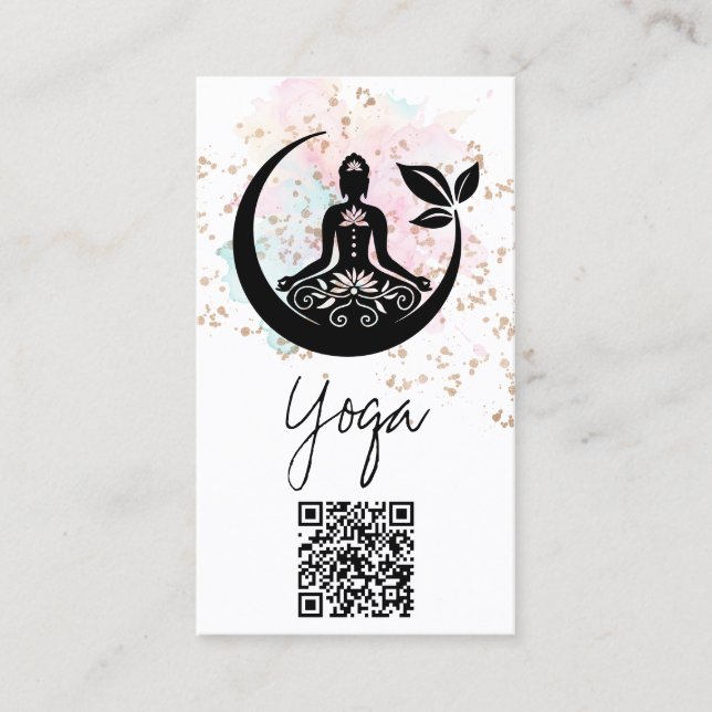 *~*Yoga QR AP33 Rainbow Lotus Spirituell Visitenkarte (Vorderseite)