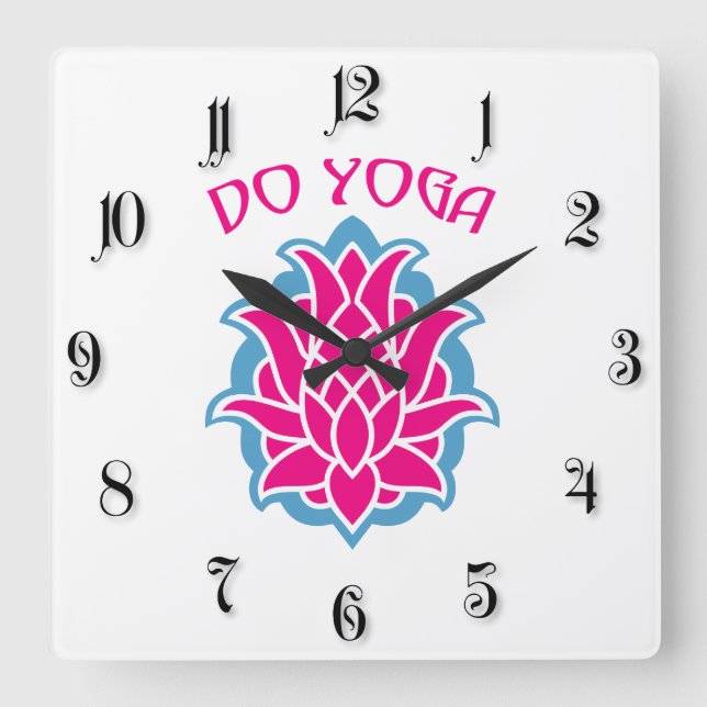 Yoga Quadratische Wanduhr (Vorderseite)
