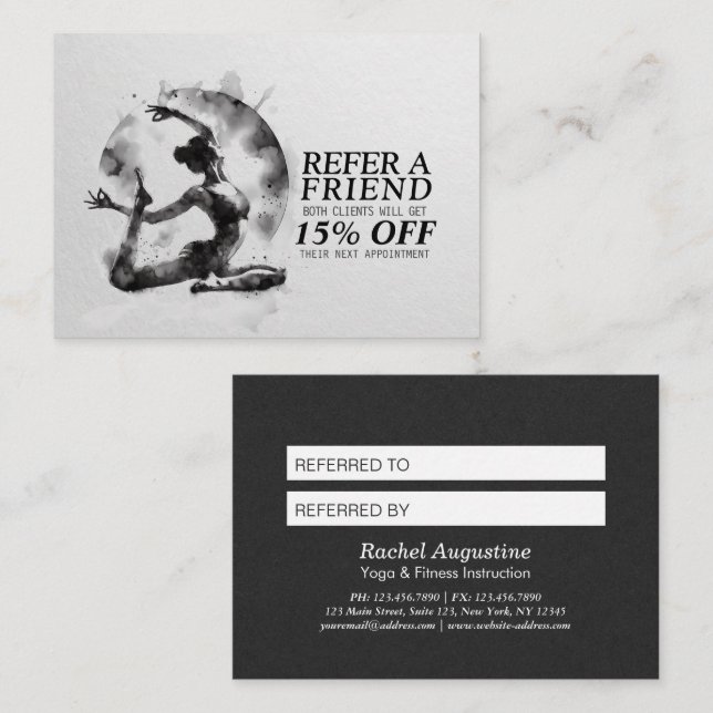 Yoga Reiki Einbeinige Königtaube-Pose Empfehlungskarte (Vorne/Hinten)