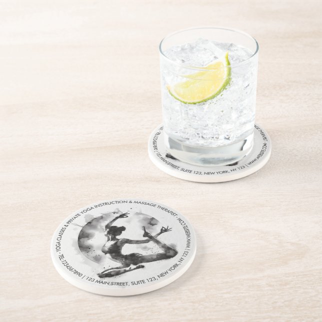 Yoga Reiki Einbeinige Königtaube-Pose Getränkeuntersetzer (Seite)