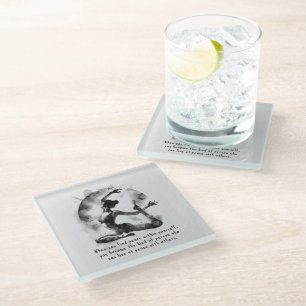 Yoga Reiki Einbeinige Königtaube-Pose Glasuntersetzer