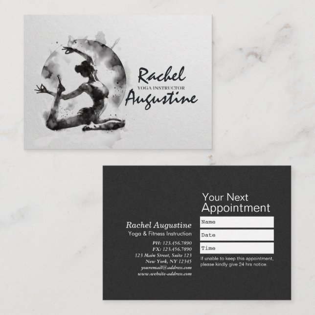 Yoga Reiki Einbeinige Königtaube-Pose Terminkarte (Vorne/Hinten)