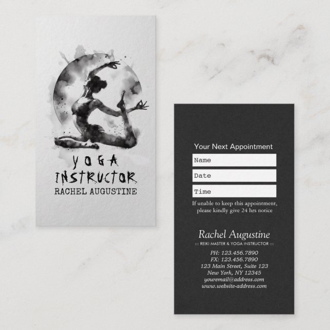 Yoga Reiki Einbeinige Königtaube-Pose Terminkarte (Vorne/Hinten)