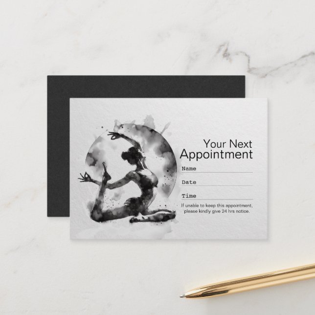 Yoga Reiki Einbeinige Königtaube-Pose Terminkarte (Vorderseite/Rückseite Beispiel)