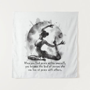 Yoga Reiki Einbeinige Königtaube-Pose Wandteppich