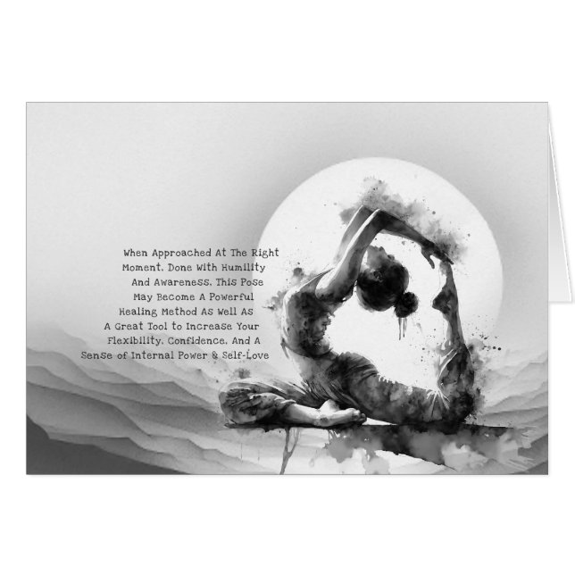 Yoga Reiki Einbeinige Königtaube Pose Wasserfarbe (Vorderseite (Horizontal))
