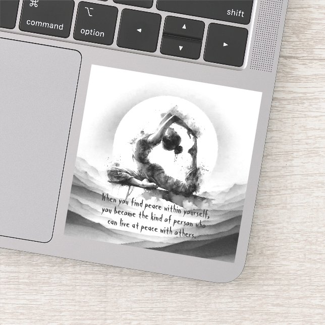 Yoga Reiki Einbeinige Königtaube Pose Wasserfarbe Aufkleber (Detail)