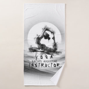 Yoga Reiki Einbeinige Königtaube Pose Wasserfarbe Badhandtuch Set