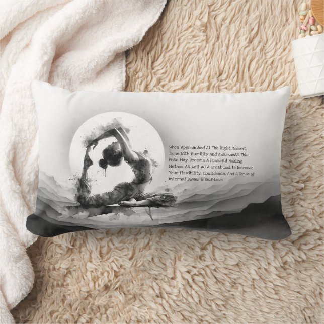 Yoga Reiki Einbeinige Königtaube Pose Wasserfarbe Lendenkissen (Decke)