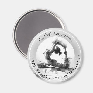 Yoga Reiki Einbeinige Königtaube Pose Wasserfarbe Magnet