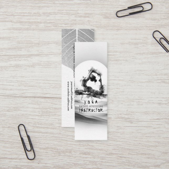 Yoga Reiki Einbeinige Königtaube Pose Wasserfarbe Mini Visitenkarte (Vorderseite/Rückseite Beispiel)